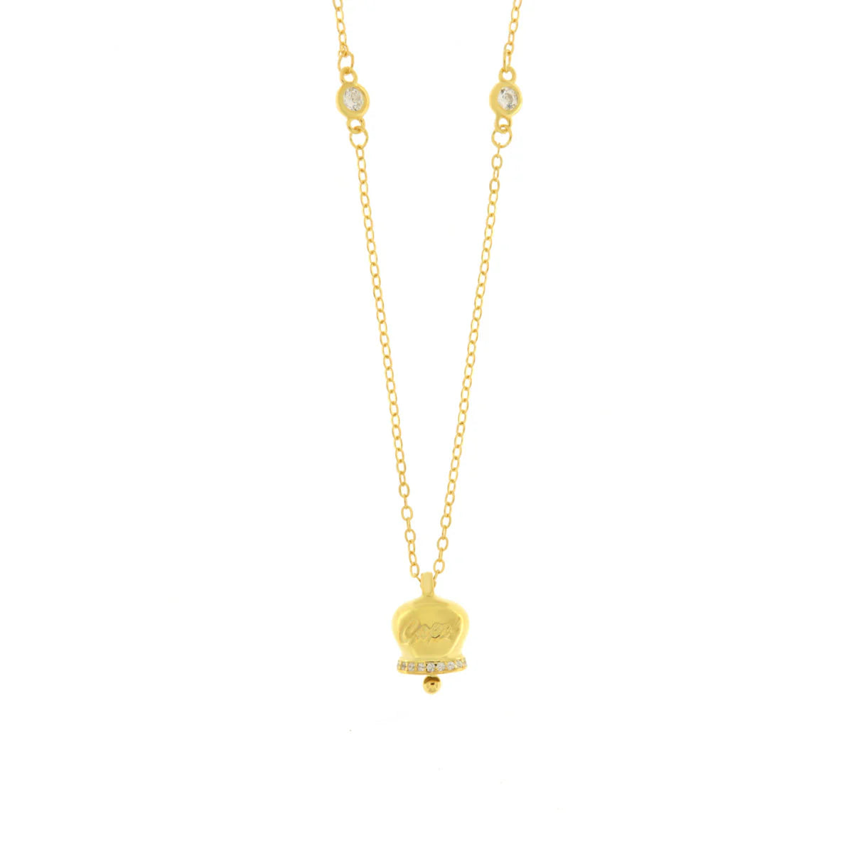 BYSIMON - Collana in Argento 925 con campanella Capri e zirconi