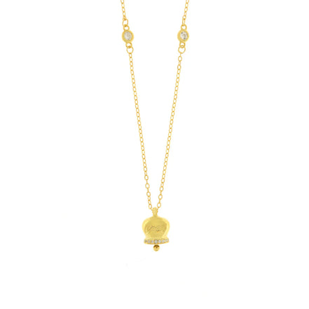 BYSIMON - Collana in Argento 925 con campanella Capri e zirconi