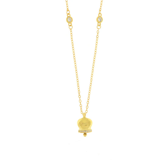 BYSIMON - Collana in Argento 925 con campanella Capri e zirconi