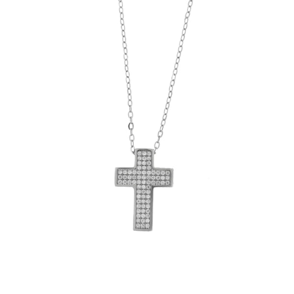 BYSIMON - Collana in Argento 925 con croce impreziosito da zirconi