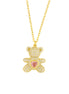 BYSIMON - Collana in Argento 925 con orsacchiotto zirconato placcato oro