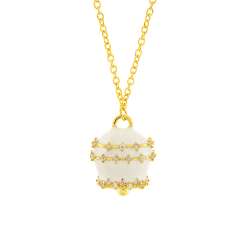 BYSIMON - Collana in Argento 925 con campanella bianca