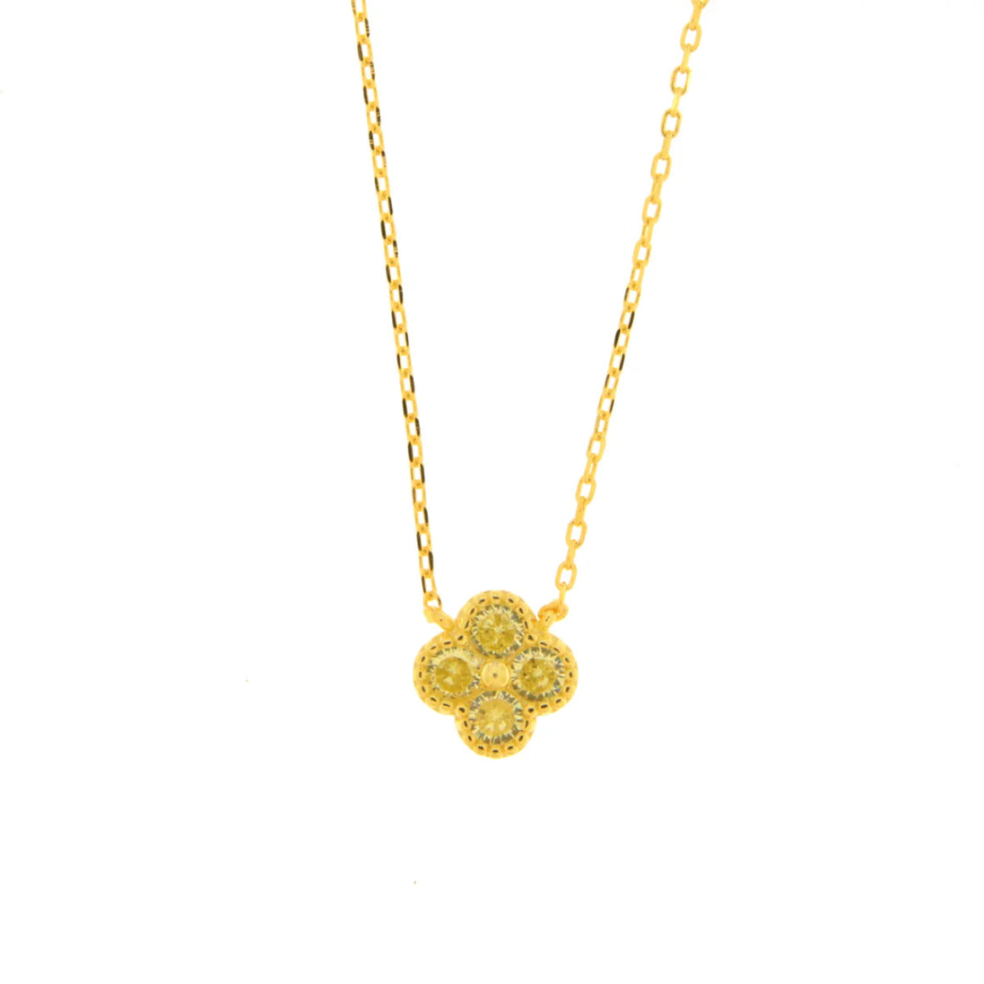 BYSIMON -  Collana in Argento 925 con fiore giallo