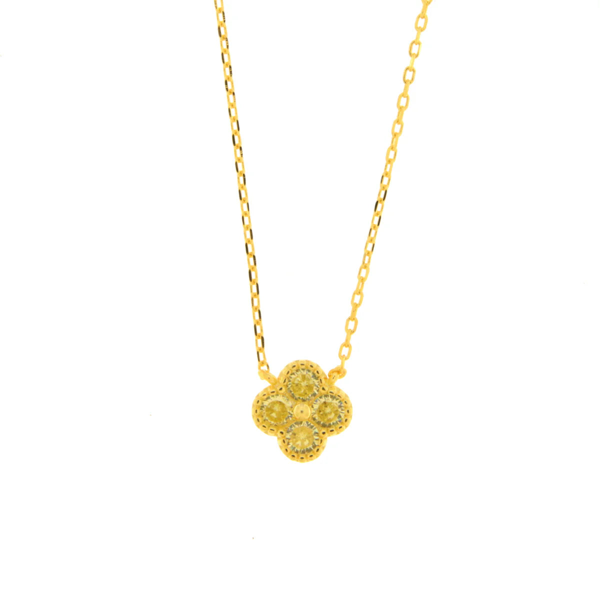 BYSIMON -  Collana in Argento 925 con fiore giallo