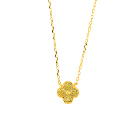 BYSIMON -  Collana in Argento 925 con fiore giallo