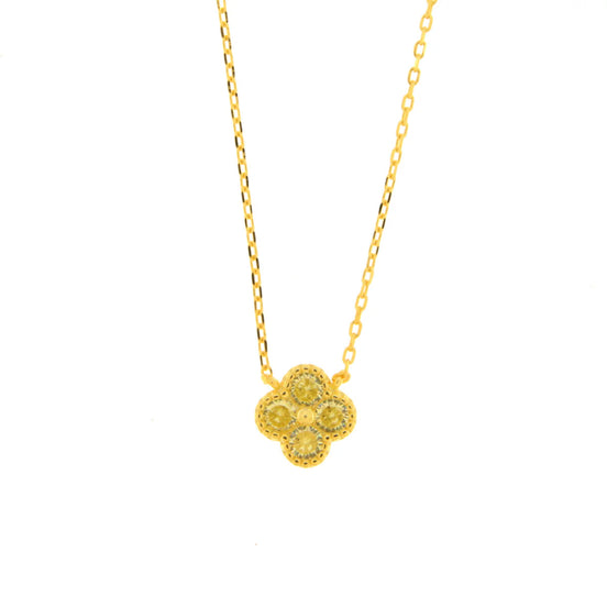 BYSIMON -  Collana in Argento 925 con fiore giallo