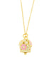 BYSIMON - Collana in Argento 925 con campanella con fiore rosa