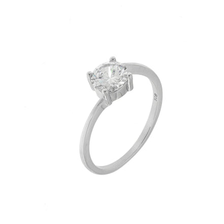 BYSIMON - Anello in Argento 925 solitario con zircone