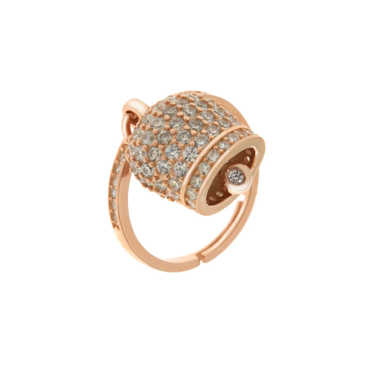BYSIMON - Anello in Argento 925 con campanella portafortuna impreziosito da cubic zirconi