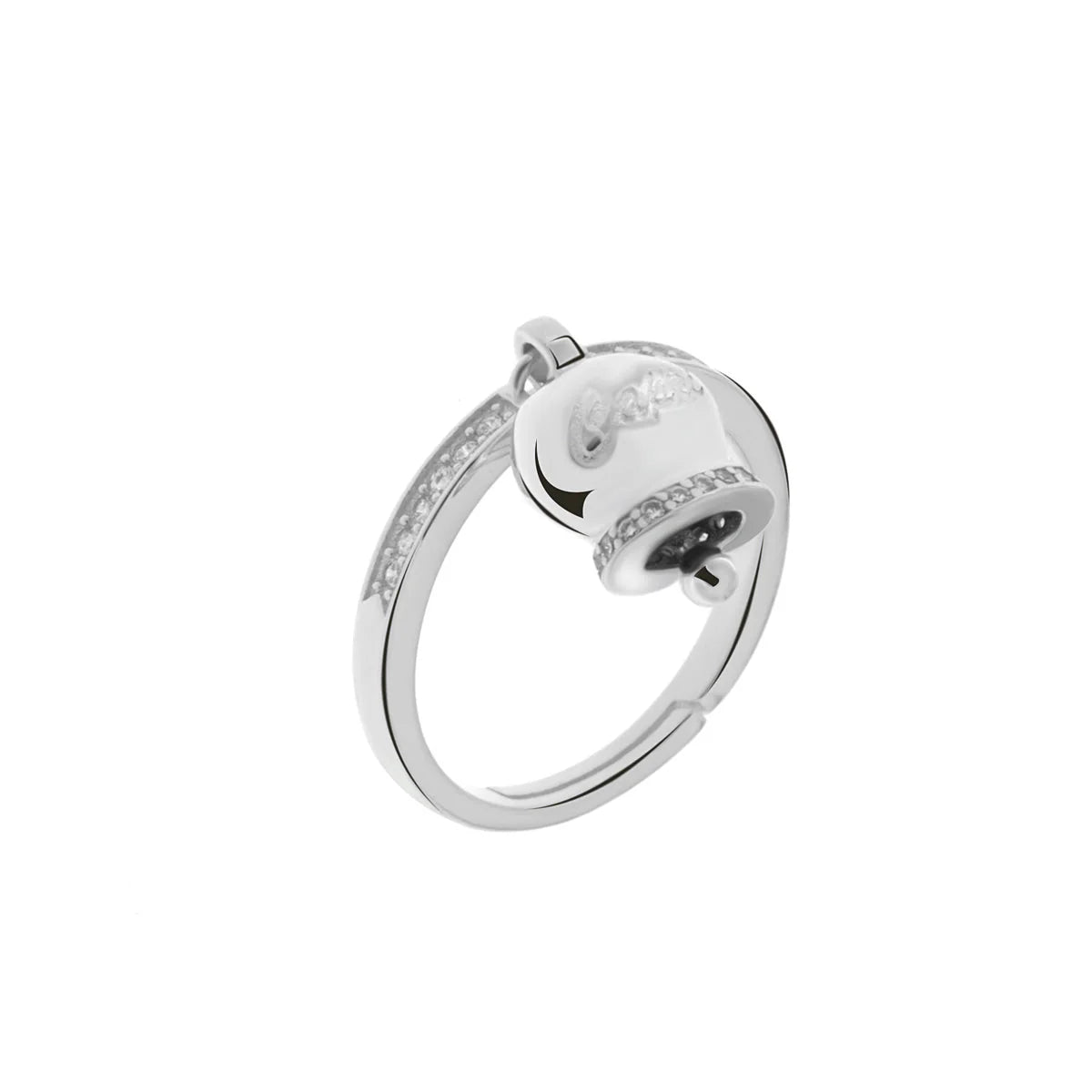BYSIMON - Anello in Argento 925 con campanella Capri e zirconi