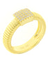 BYSIMON - Anello in Argento 925 con pave centrale oro giallo
