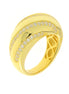 BYSIMON -  Anello in Argento 925 a fascia bombato con zirconi