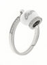 Bysimon - Anello in Argento 925 con campanella bianca Capri e zirconi