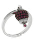 BYSIMON - Anello in Argento 925 con campanella rossa