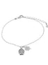 BYSIMON - Bracciale in Argento 925 campanella portafortuna impreziosito da zirconi bianchi e quadrifoglio