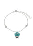 BYSIMON - Bracciale in Argento 925 con campanella Capri azzurra e zirconi