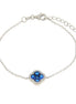 BYSIMON - Bracciale in Argento 925 a forma di fiore e zirconi blu