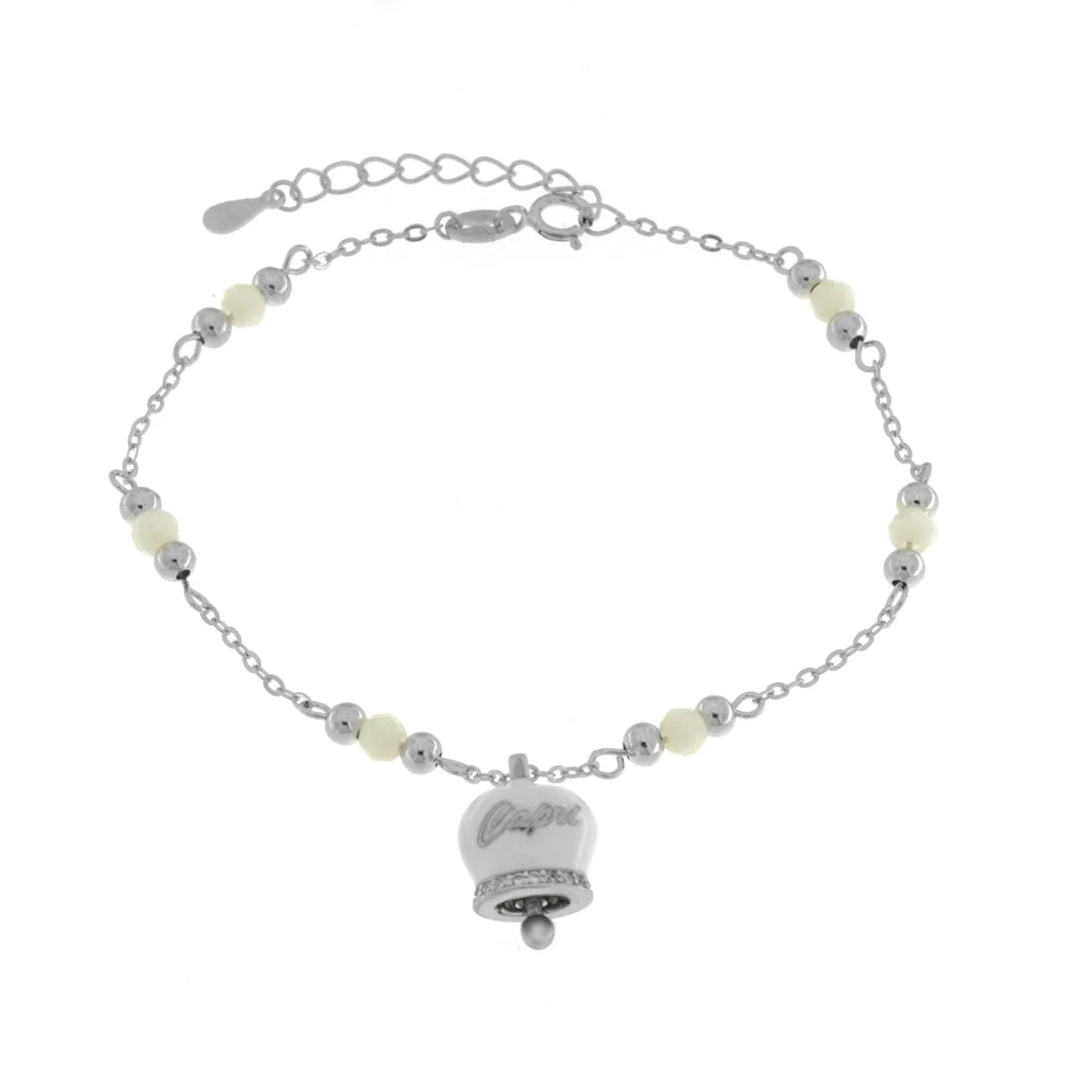 BYSIMON - Bracciale in Argento 925 con campanella bianca Capri