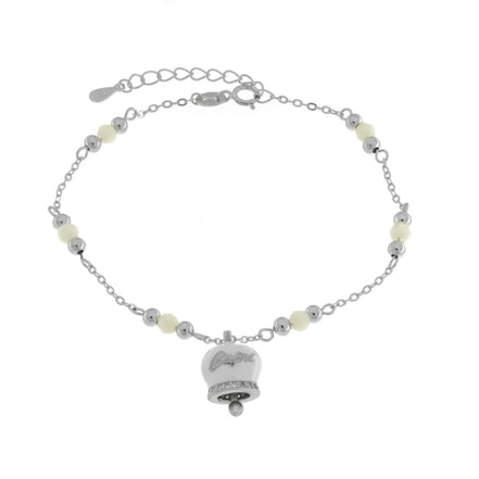 BYSIMON - Bracciale in Argento 925 con campanella bianca Capri