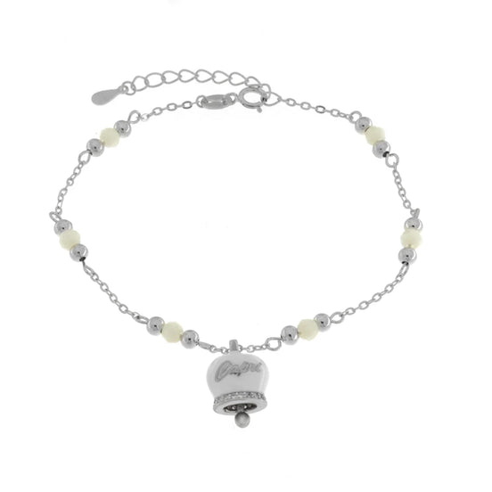 BYSIMON - Bracciale in Argento 925 con campanella bianca Capri