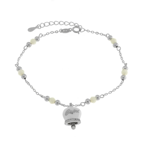 BYSIMON - Bracciale in Argento 925 con campanella bianca Capri
