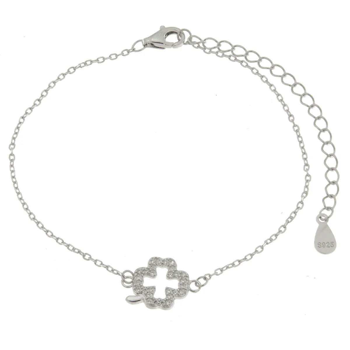 BYSIMON - Bracciale in Argento 925 con quadrifoglio
