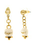 Amo Capri - Orecchini in Acciaio con campanella pendente bianca e oro con scritta Capri