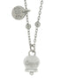 AMO CAPRI - Collana in Acciaio con campanella pendente bianca con scritta Capri