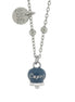 AMO CAPRI - Collana in Acciaio con campanella pendente blu cobalto con scritta Capri