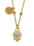 AMO CAPRI - Collana in Acciaio con campanella pendente bianca e oro con scritta Capri