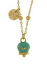 AMO CAPRI - Collana in Acciaio con campanella pendente verde con scritta Capri
