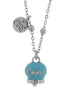 AMO CAPRI - Collana in Acciaio con campanella pendente azzurra con scritta Capri