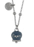 AMO CAPRI - Collana in Acciaio con campanella blu cobalto con scritta Capri