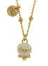 AMO CAPRI Collana in Acciaio con campanella bianca e oro con scritta Capri
