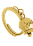 AMO CAPRI - Anello in Acciaio con campanella pendente placcata oro con scritta Capri