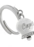AMO CAPRI - Anello in Acciaio con campanella bianca con scritta Capri