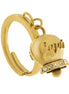 AMO CAPRI - Anello in Acciaio con campanella placcata oro con scritta Capri