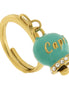 Amo Capri - Anello in Acciaio con campanella verde con scritta Capri