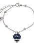 AMO CAPRI - Bracciale in Acciaio con campanella pendente blu con scritta Capri
