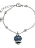 AMO CAPRI - Bracciale in Acciaio con campanella pendente blu cobalto con scritta Capri