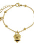 AMO CAPRI - Bracciale in Acciaio con campanella pendente placcata oro con scritta Capri