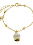 AMO CAPRI - Bracciale in Acciaio con campanella pendente bianca e oro con scritta Capri