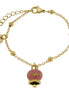 AMO CAPRI - Bracciale in Acciaio con campanella pendente rosa con scritta Capri