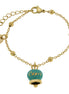 AMO CAPRI - Bracciale in Acciaio con campanella pendente verde con scritta Capri