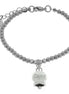 AMO CAPRI - Bracciale in Acciaio con campanella pendente bianca con scritta Capri
