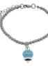 AMO CAPRI - Bracciale in Acciaio con campanella pendente azzurra con scritta Capri
