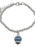 AMO CAPRI - Bracciale in Acciaio con campanella pendente blu cobalto con scritta Capri