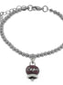 AMO CAPRI - Bracciale in Acciaio con campanella pendente borgogna con scritta Capri