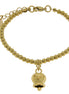 AMO CAPRI - Bracciale in Acciaio con campanella pendente placcata oro con scritta Capri