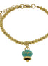 AMO CAPRI - Bracciale in Acciaio con campanella pendente verde con scritta Capri